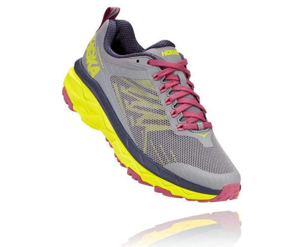 Hoka One One Challenger ATR 5 Womens UK - Grey / Rose Trail Running Shoes - ZMOGX1729